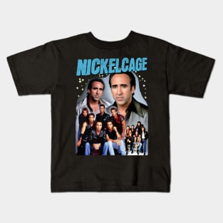 NICKELCAGE Boy Band Crossover PARODY Funny Retro 2000's Glamour Shot Band Tee Kids T-Shirt